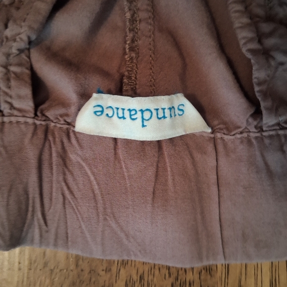 Sundance Tabia Tan Embroidered Drawstring Waist Pants Size L - Picture 5 of 8